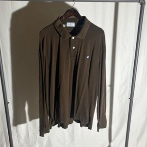 Brown Long Sleeve Polo Shirt